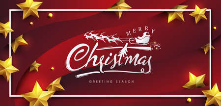 Vector merry Christmas and happy New Year background design .Calligraphic Christmas lettering.Winter vector illustration template.のイラスト素材