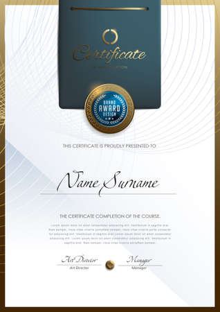 certificate template with luxury pattern, diploma, Vector illustration.のイラスト素材