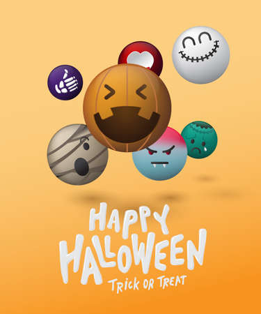 Vector emoli halloween character design cute.のイラスト素材