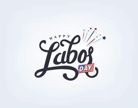 Happy labor day hand lettering  background banner template.Vector illustration .のイラスト素材