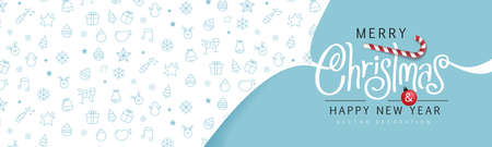 Merry Christmas and Happy New Year background for Greeting cards banner.Merry Christmas vector text Calligraphic Lettering Vector illustration. のイラスト素材