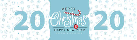 Merry Christmas and Happy New Year background for Greeting cards banner. Merry Christmas vector text Calligraphic Lettering Vector illustration.のイラスト素材