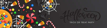 Happy Halloween banners party invitation background.Vector illustration .のイラスト素材