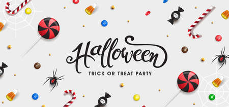 Happy Halloween banners party invitation background.Vector illustration .のイラスト素材