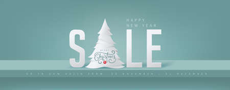 Christmas sale banner background.Merry Christmas text Calligraphic Lettering Vector illustration. のイラスト素材