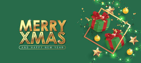 Christmas Decorative Border made of Festive Elements Background .Vector illustration. のイラスト素材