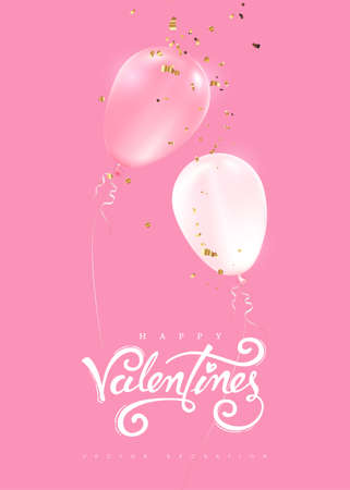 Valentines day background with Balloons. Vector illustration.banners.Wallpaper.flyers, invitation, posters, brochure, voucher discount.のイラスト素材