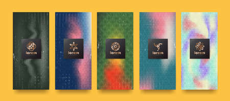 Vector set packaging templates japanese of nature luxury or premium products.logo design with trendy linear style.voucher, flyer, brochure.Menu book cover japan style vector illustration.のイラスト素材