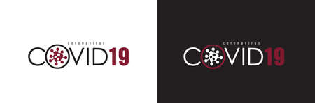 Covid-19 Coronavirus concept inscription typography designのイラスト素材