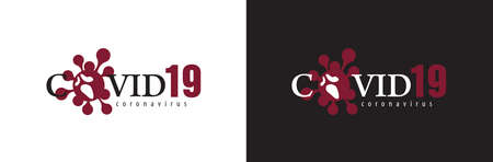 Covid-19 Coronavirus concept inscription typography design logo.のイラスト素材