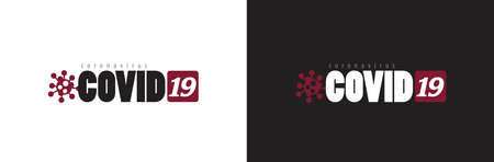 Covid-19 Coronavirus concept inscription typography design logo.のイラスト素材