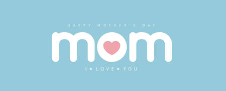Happy mother's day "mom" text design.Vector illustration template.のイラスト素材