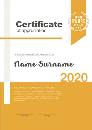 Certificate of Appreciation template.Trendy geometric design,diploma,Vector illustration.のイラスト素材
