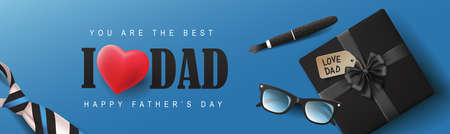 Happy Fathers Day greeting card background. Vector illustration.のイラスト素材