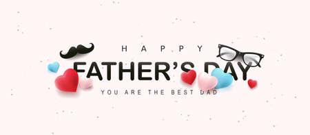 Happy Fathers Day greeting card background. Vector illustration.のイラスト素材