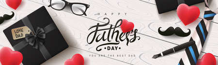 Happy Fathers Day greeting card background. Vector illustration.のイラスト素材