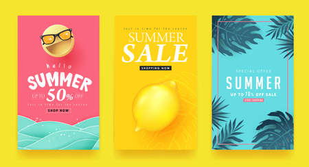 Summer sale background layout banners.voucher discount.Vector illustration template.のイラスト素材