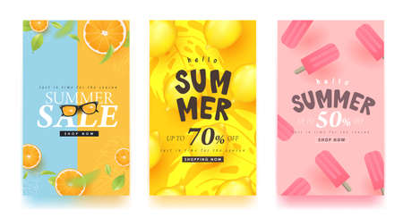 Summer sale background layout banners.voucher discount.Vector illustration template.のイラスト素材