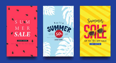 Summer sale background layout banners.voucher discount.Vector illustration template.のイラスト素材