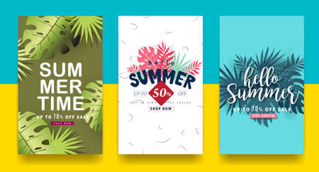 Summer sale background layout banners.voucher discount.Vector illustration template.のイラスト素材