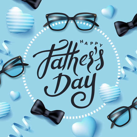 Happy Fathers Day banner background.Promotion and shopping template.Happy Fathers Day calligraphy.のイラスト素材