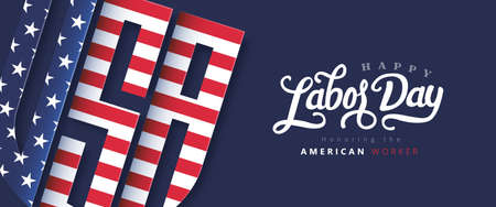 USA happy Labor day advertising banner templateのイラスト素材