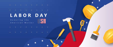 USA happy Labor day advertising banner templateのイラスト素材