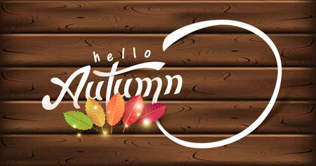Autumn calligraphy poster banner background and copy-space for textのイラスト素材