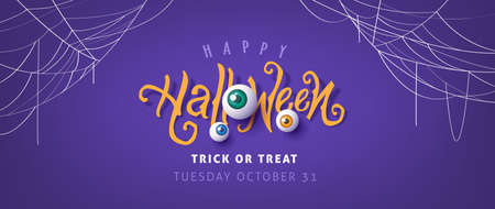 Happy Halloween banner or party invitation backgroundのイラスト素材