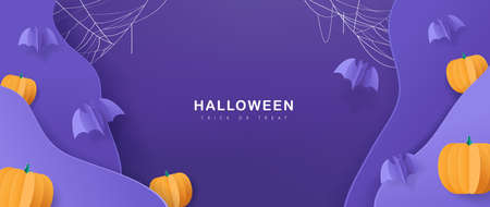 Happy Halloween banner or party invitation backgroundのイラスト素材