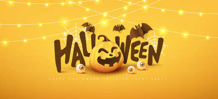 Happy Halloween banner or party invitation backgroundのイラスト素材