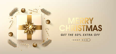 Merry Christmas sale banner templateのイラスト素材