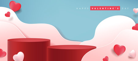 Valentines day background with Heart Shaped Balloons.