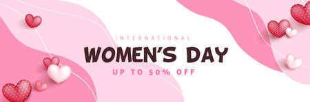 International women's Day sale banner template. Postcard on March 8.のイラスト素材