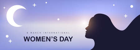 International women's Day greeting card template. Postcard on March 8.