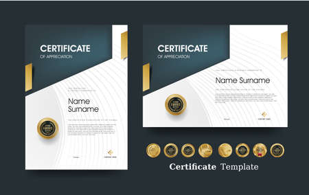 Certificate of appreciation template and vector Luxury premium badges design.のイラスト素材