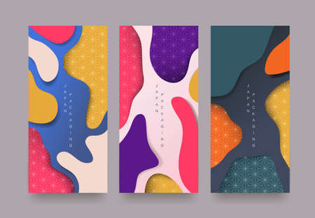 Vector set packaging templates japanese of luxury or premium products.のイラスト素材