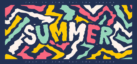 Colorful Summer typography background layout banner background