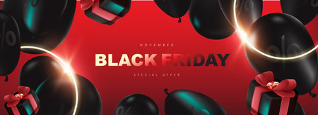 Black friday sale promotion poster banner layout design template advertising Black friday campaignのイラスト素材