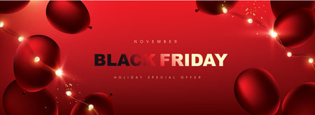 Black friday sale promotion poster banner layout design template advertising Black friday campaignのイラスト素材
