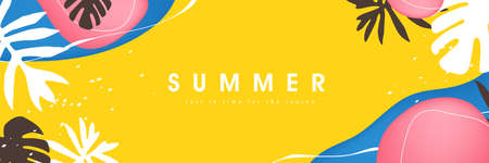 Colorful Summer background layout banners designのイラスト素材