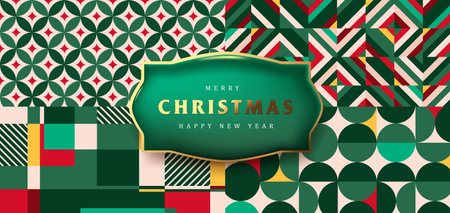 Set of Merry Christmas holiday background pattern packaging design templateのイラスト素材