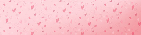 Valentines day banner card background with heart shapedのイラスト素材