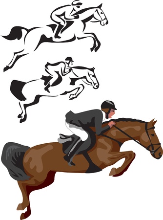 horse show jumpingのイラスト素材