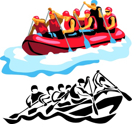 river raftingのイラスト素材