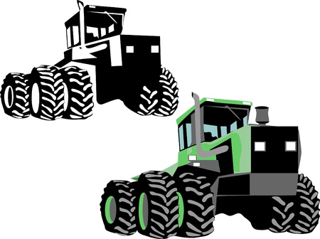 four wheel drive tractorのイラスト素材