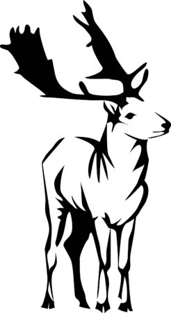 fallow deer logoのイラスト素材