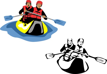 canoeingのイラスト素材