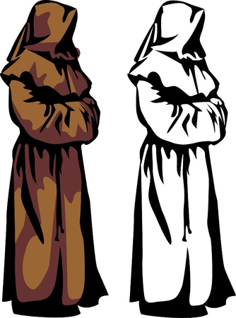 christian monk hoodedのイラスト素材