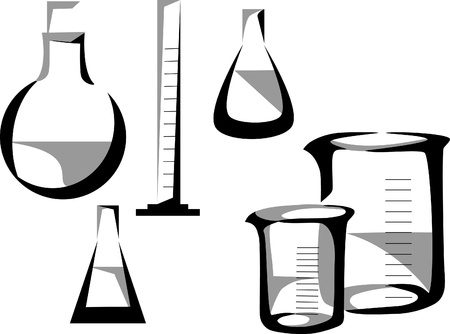 stylized laboratory glasswareのイラスト素材